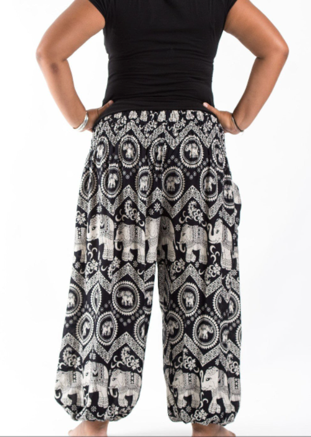 Plus size black sales and white pants