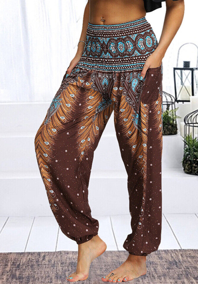 Brown Feather Pants