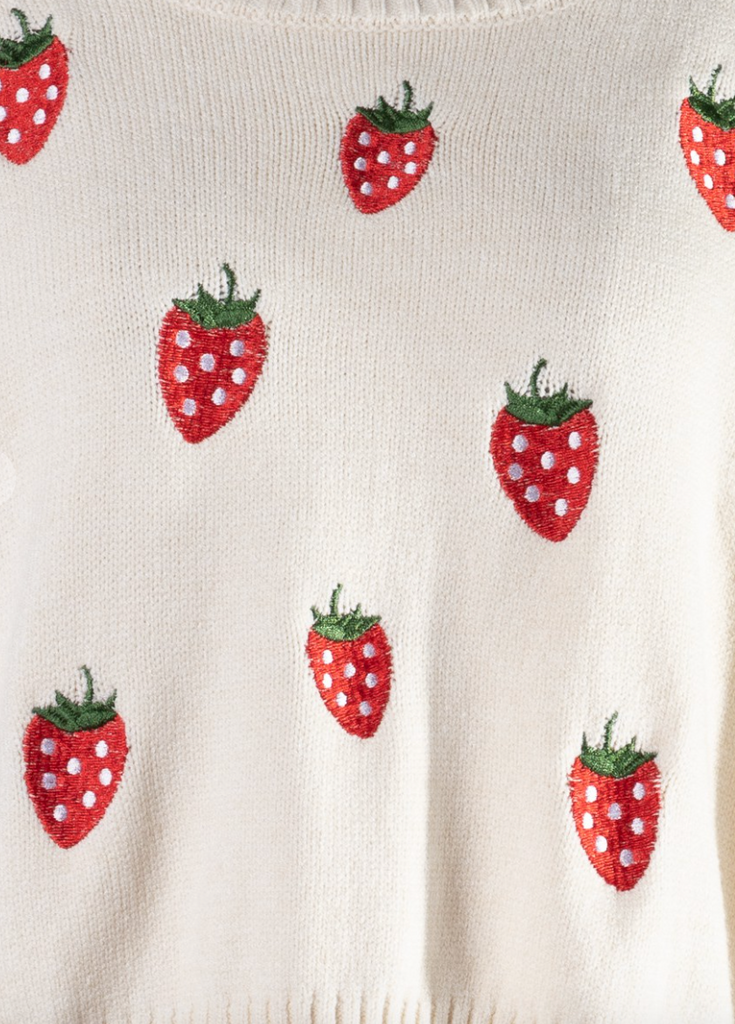 Strawberry Cropped Sweater