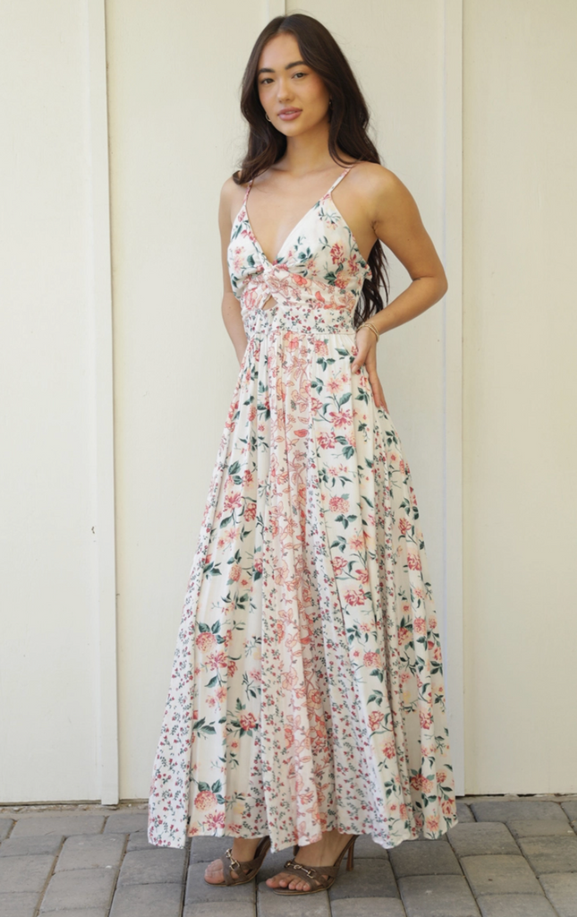 Ivory-Coral Layered Dress | Moon River Apothecary Parry Sound
